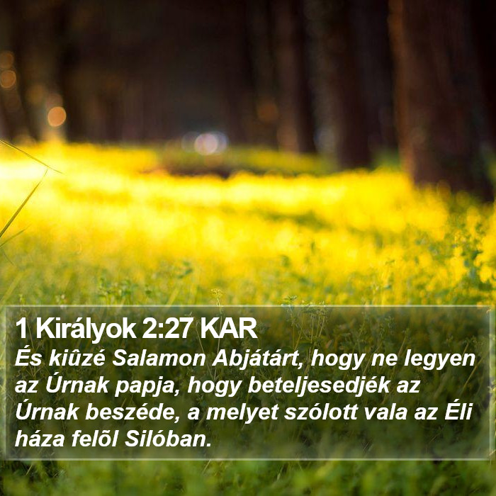 1 Királyok 2:27 KAR Bible Study