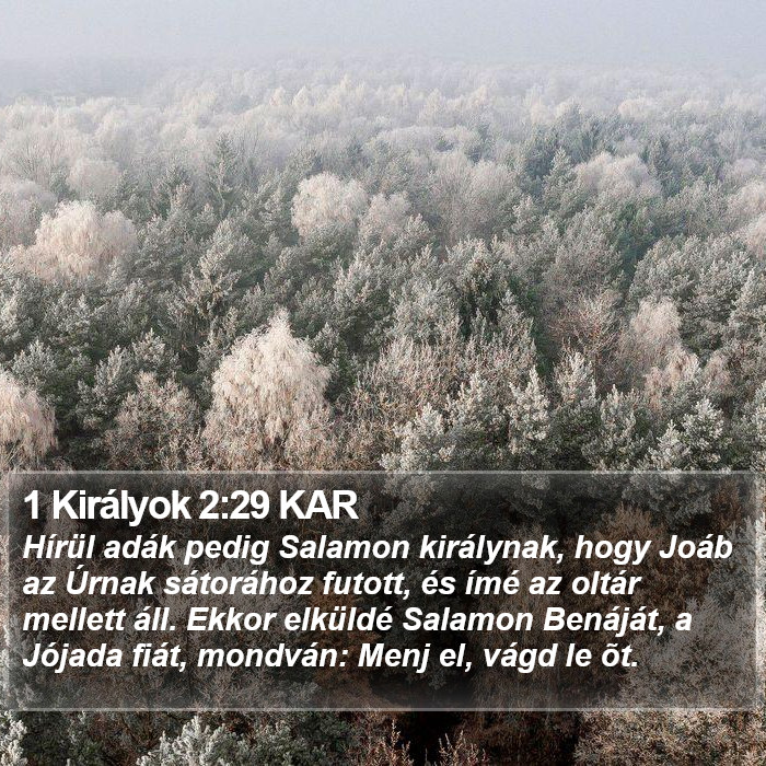 1 Királyok 2:29 KAR Bible Study