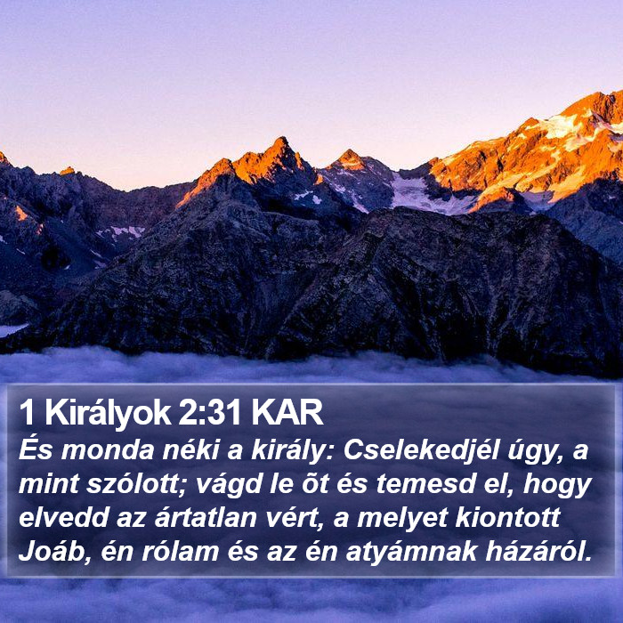 1 Királyok 2:31 KAR Bible Study