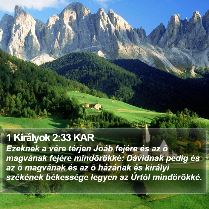 1 Királyok 2:33 KAR Bible Study