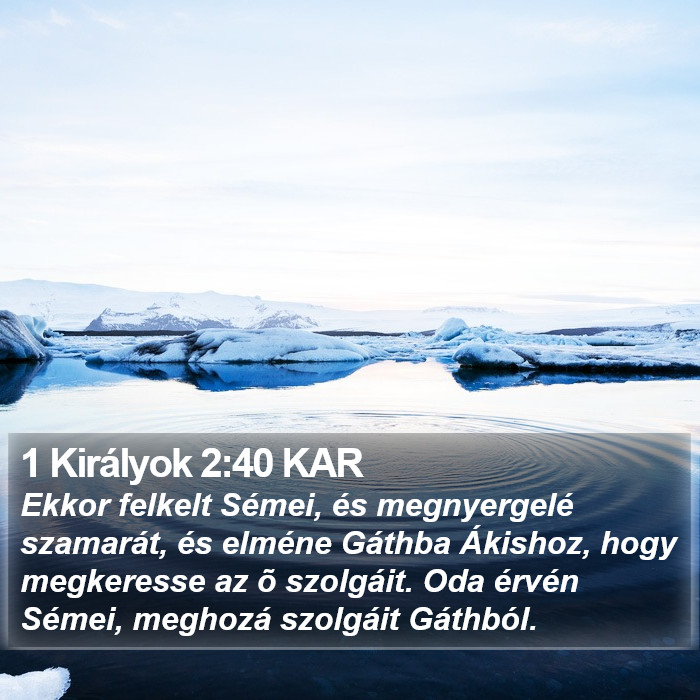 1 Királyok 2:40 KAR Bible Study