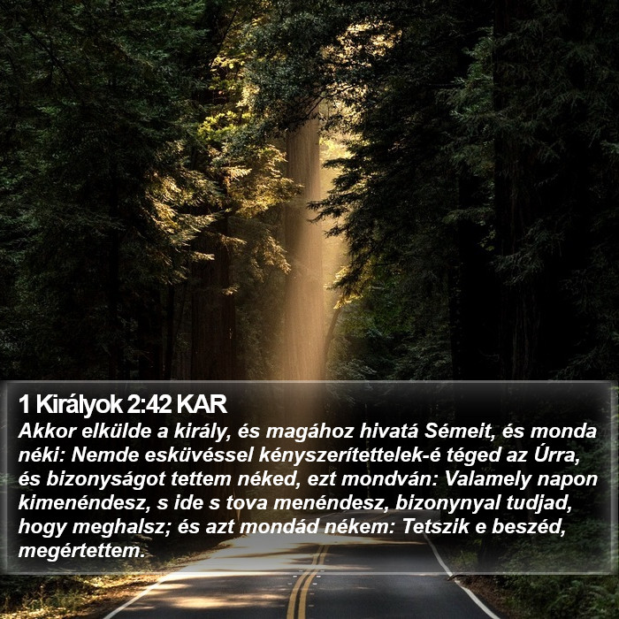 1 Királyok 2:42 KAR Bible Study