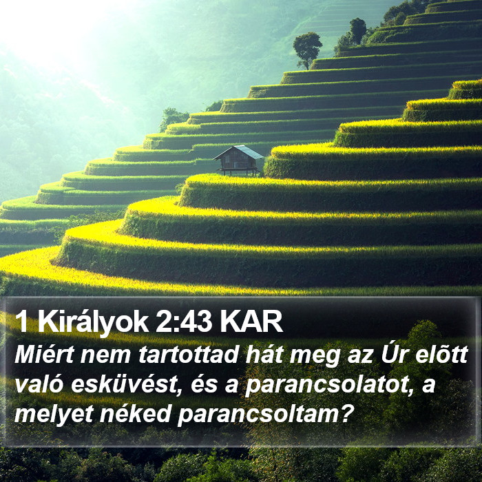 1 Királyok 2:43 KAR Bible Study