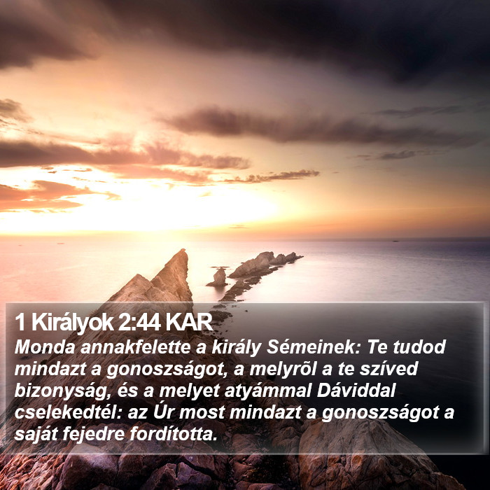 1 Királyok 2:44 KAR Bible Study