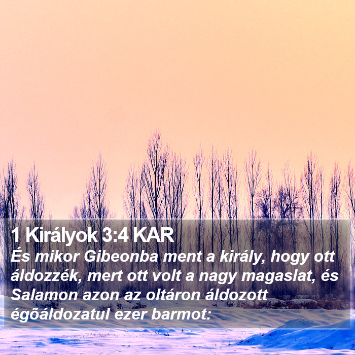 1 Királyok 3:4 KAR Bible Study