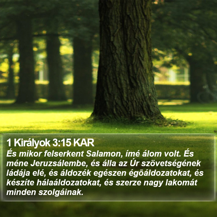 1 Királyok 3:15 KAR Bible Study