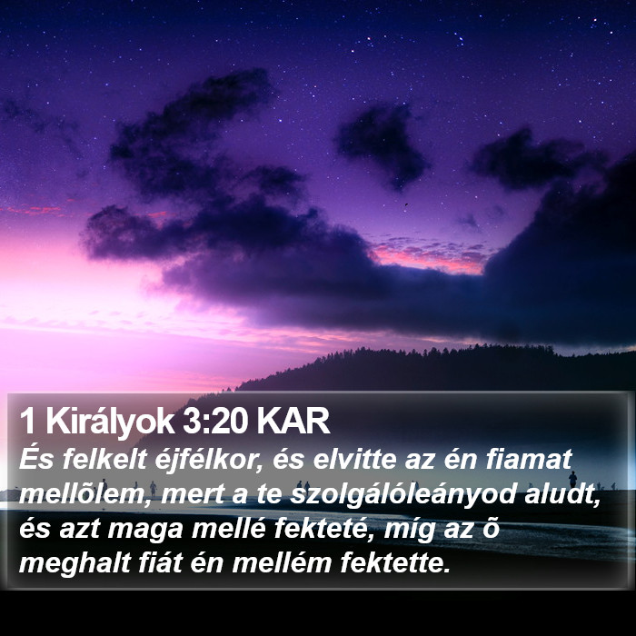 1 Királyok 3:20 KAR Bible Study