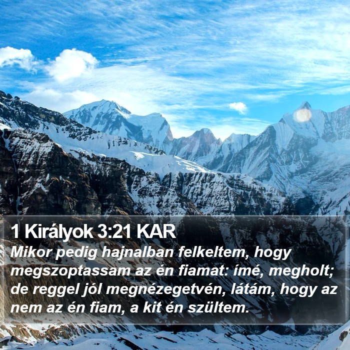 1 Királyok 3:21 KAR Bible Study