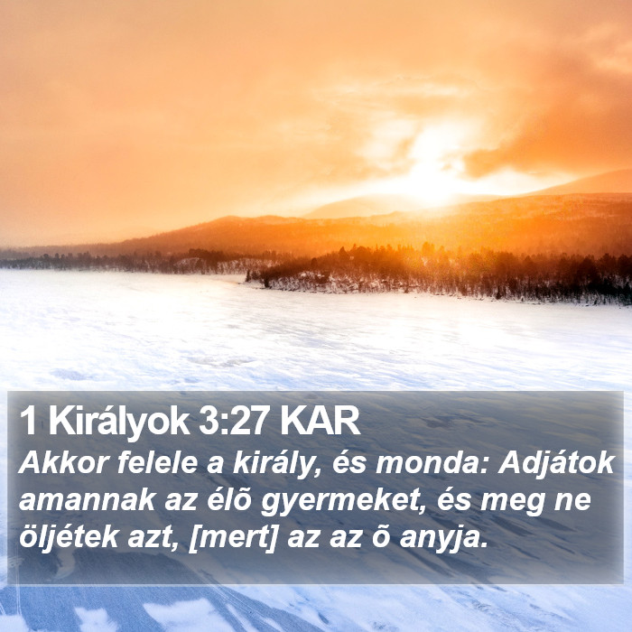 1 Királyok 3:27 KAR Bible Study