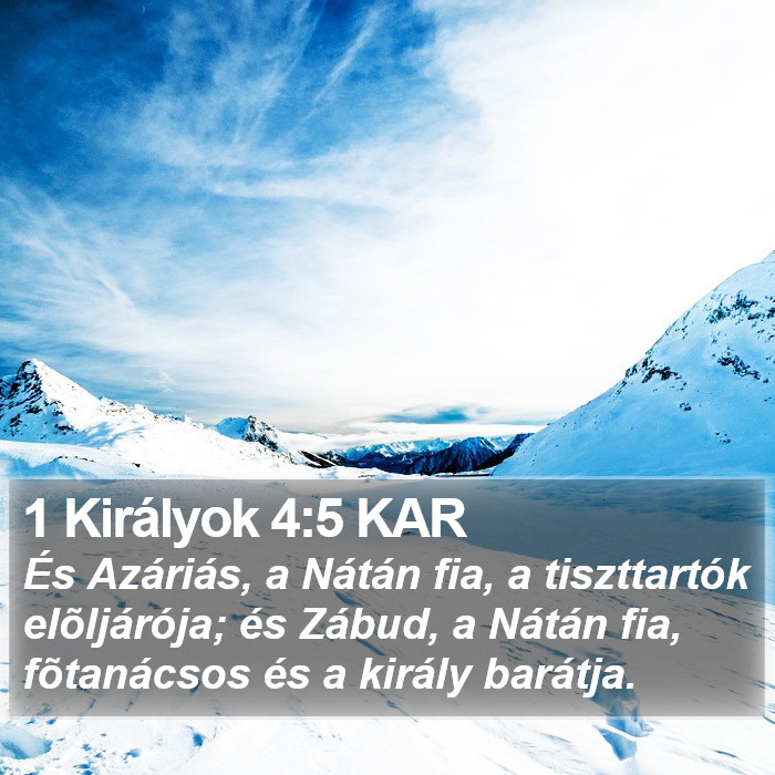 1 Királyok 4:5 KAR Bible Study