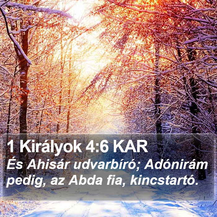 1 Királyok 4:6 KAR Bible Study