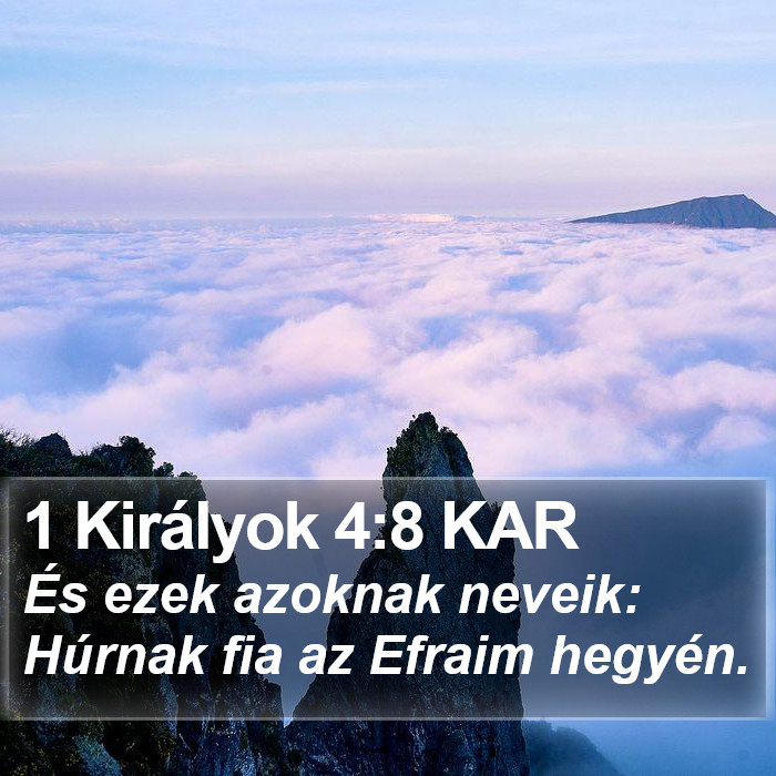 1 Királyok 4:8 KAR Bible Study