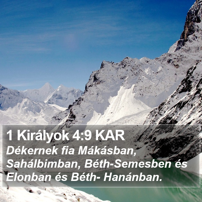 1 Királyok 4:9 KAR Bible Study