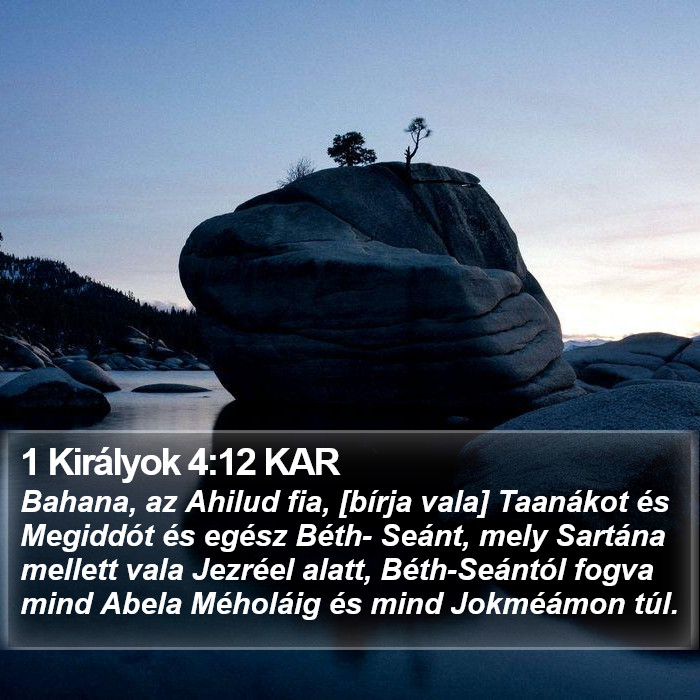 1 Királyok 4:12 KAR Bible Study