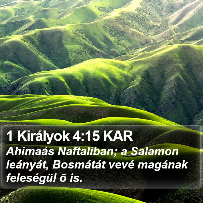 1 Királyok 4:15 KAR Bible Study