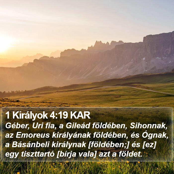 1 Királyok 4:19 KAR Bible Study