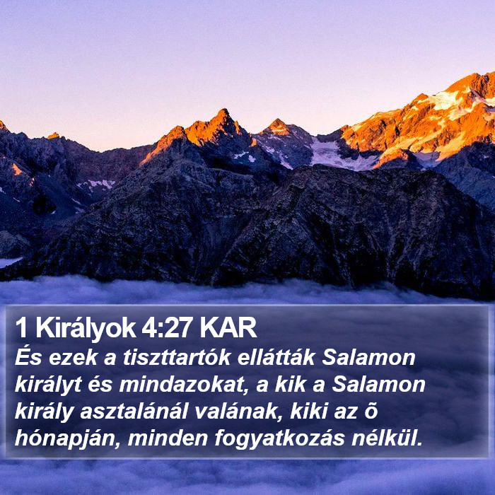 1 Királyok 4:27 KAR Bible Study