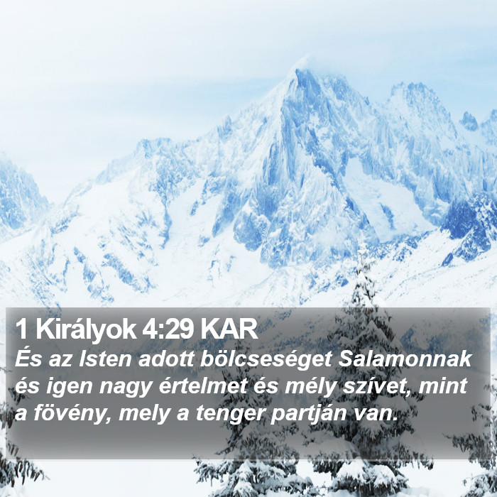 1 Királyok 4:29 KAR Bible Study