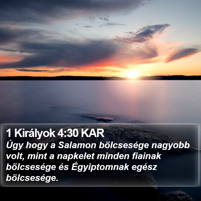 1 Királyok 4:30 KAR Bible Study