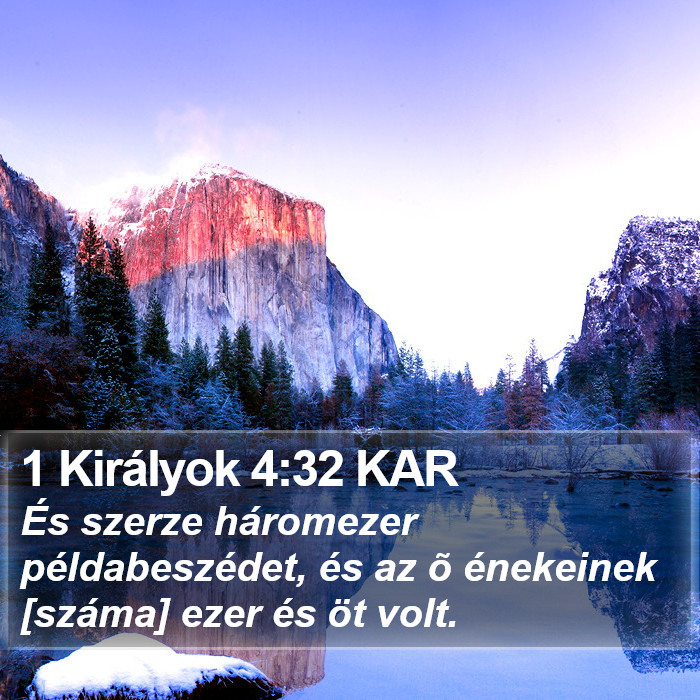 1 Királyok 4:32 KAR Bible Study