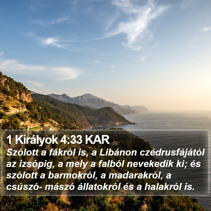 1 Királyok 4:33 KAR Bible Study