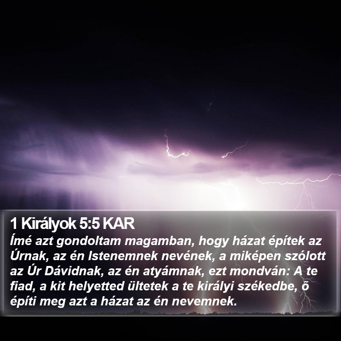 1 Királyok 5:5 KAR Bible Study