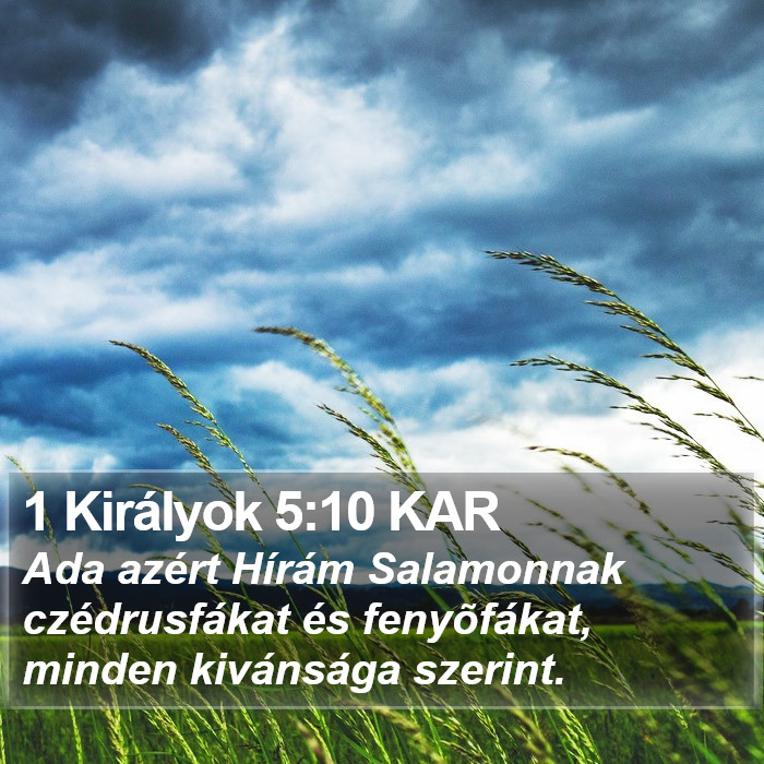 1 Királyok 5:10 KAR Bible Study