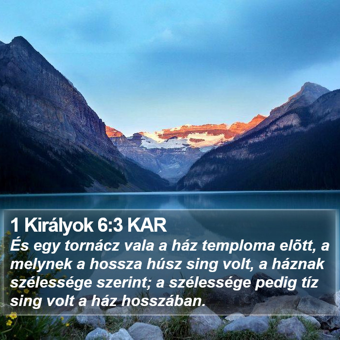 1 Királyok 6:3 KAR Bible Study