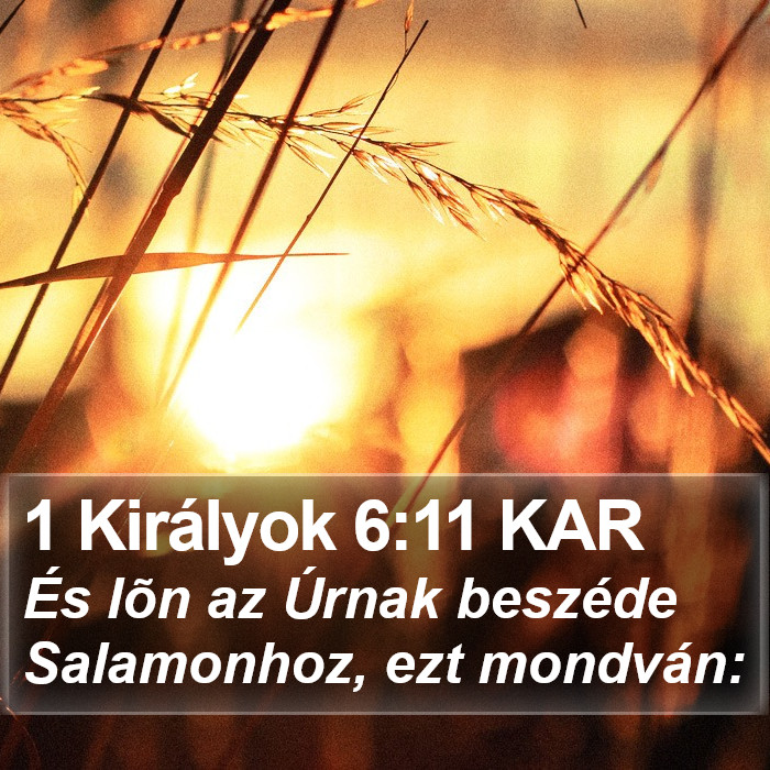 1 Királyok 6:11 KAR Bible Study