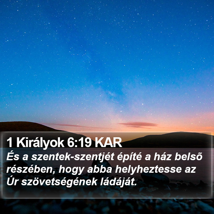 1 Királyok 6:19 KAR Bible Study