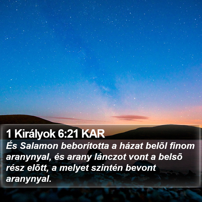 1 Királyok 6:21 KAR Bible Study