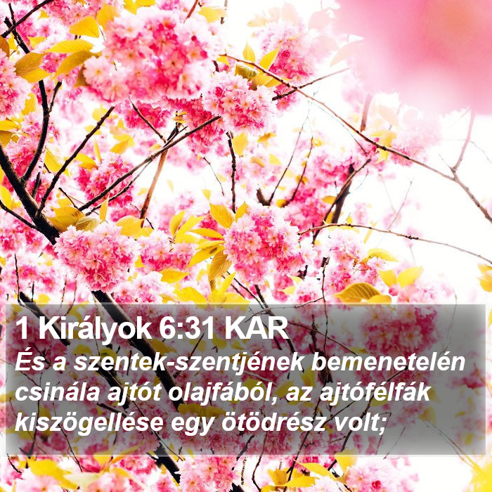 1 Királyok 6:31 KAR Bible Study