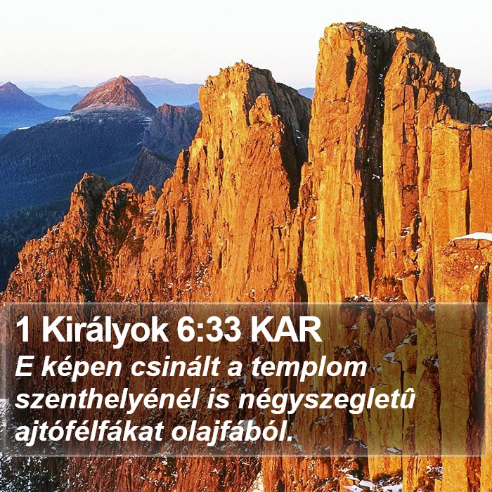 1 Királyok 6:33 KAR Bible Study