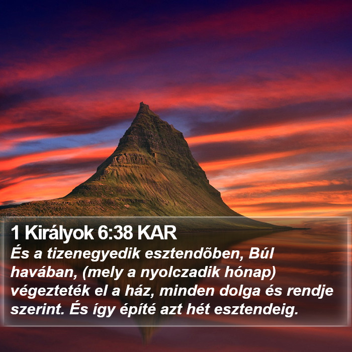 1 Királyok 6:38 KAR Bible Study