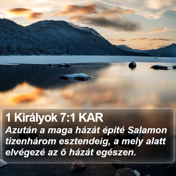 1 Királyok 7:1 KAR Bible Study