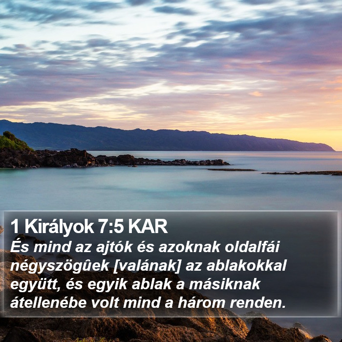 1 Királyok 7:5 KAR Bible Study