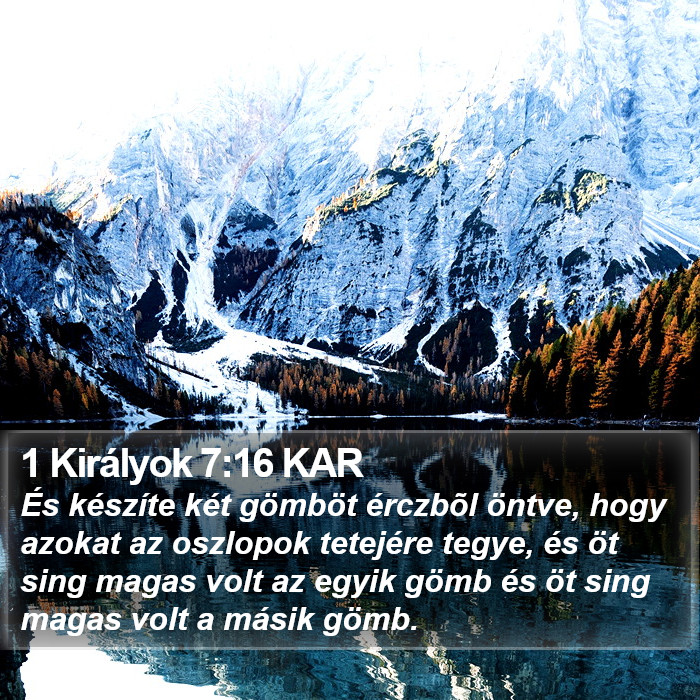 1 Királyok 7:16 KAR Bible Study