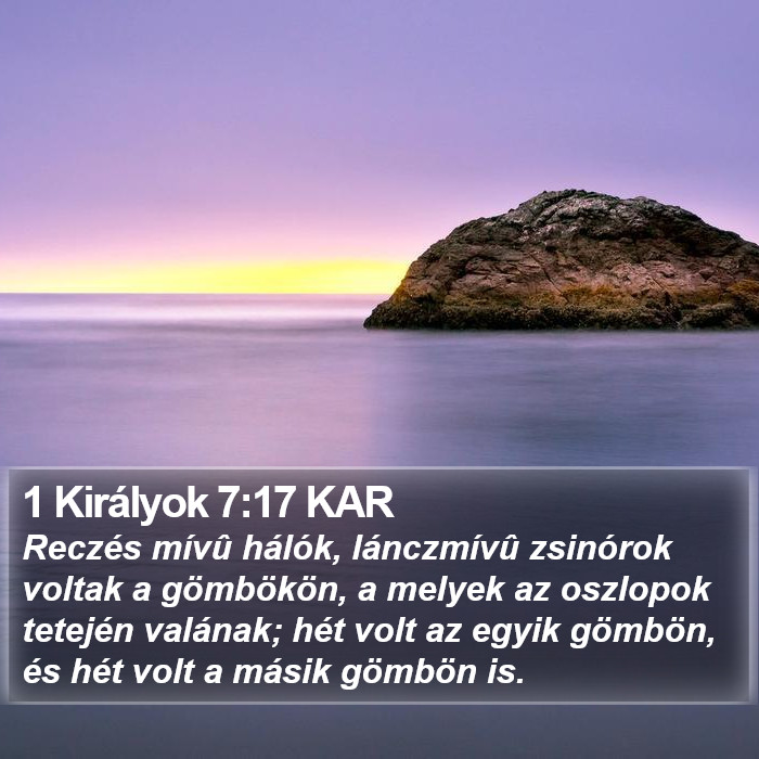 1 Királyok 7:17 KAR Bible Study