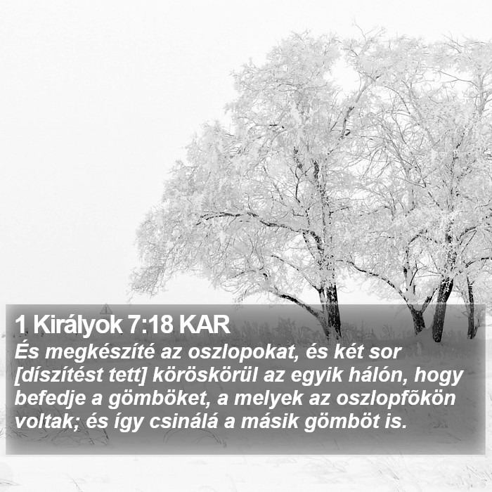 1 Királyok 7:18 KAR Bible Study