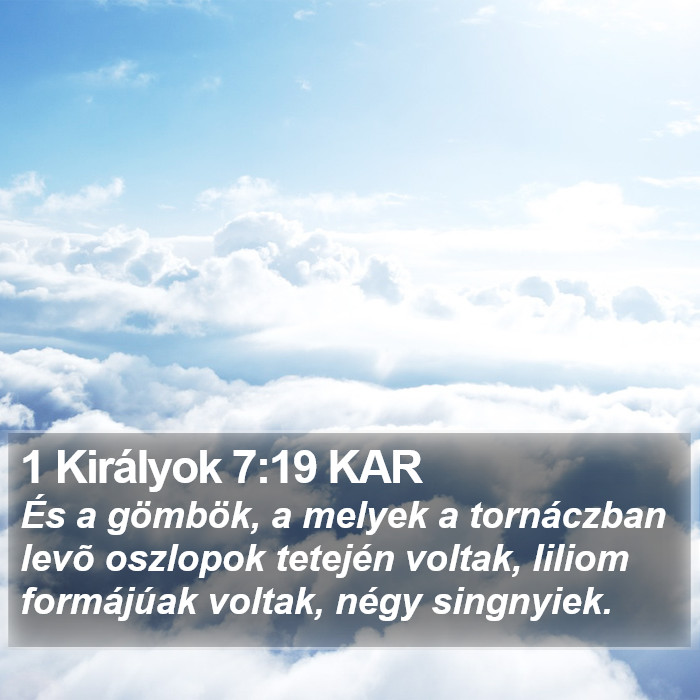 1 Királyok 7:19 KAR Bible Study