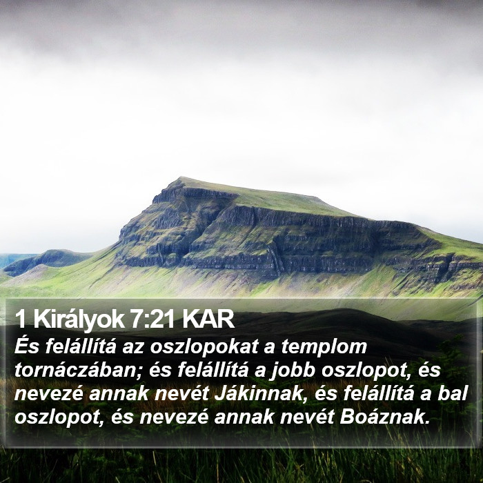 1 Királyok 7:21 KAR Bible Study