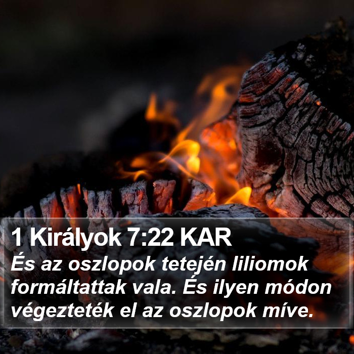 1 Királyok 7:22 KAR Bible Study