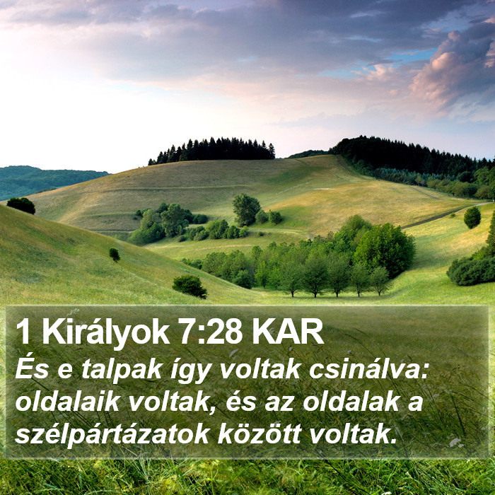 1 Királyok 7:28 KAR Bible Study