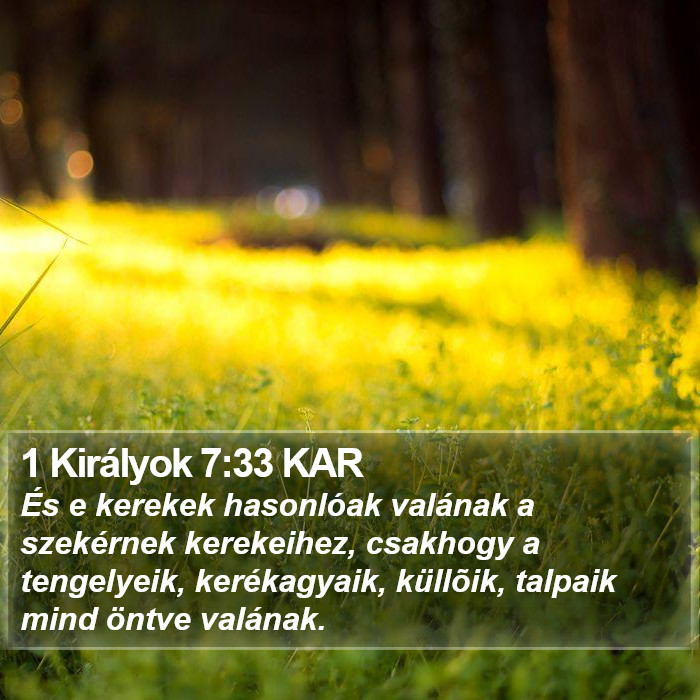 1 Királyok 7:33 KAR Bible Study