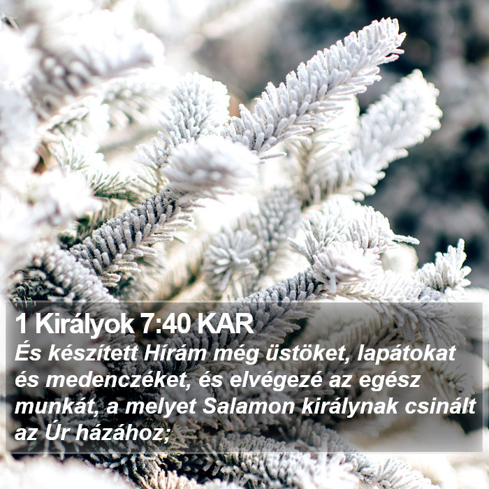 1 Királyok 7:40 KAR Bible Study