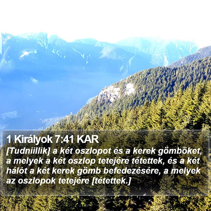 1 Királyok 7:41 KAR Bible Study