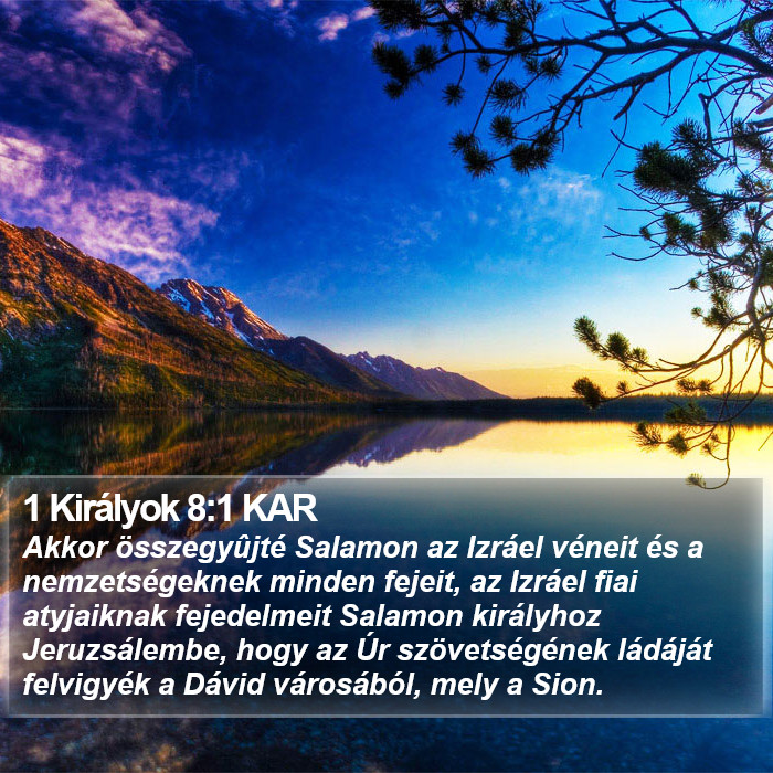 1 Királyok 8:1 KAR Bible Study