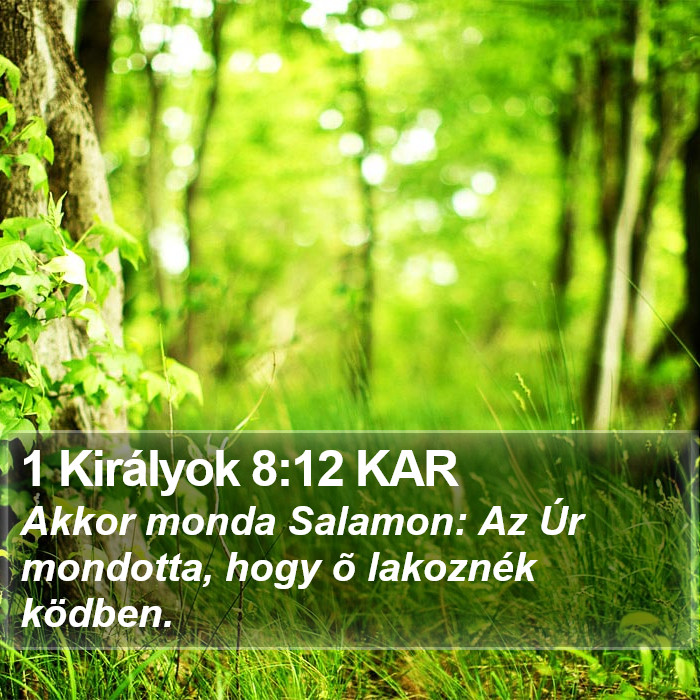 1 Királyok 8:12 KAR Bible Study