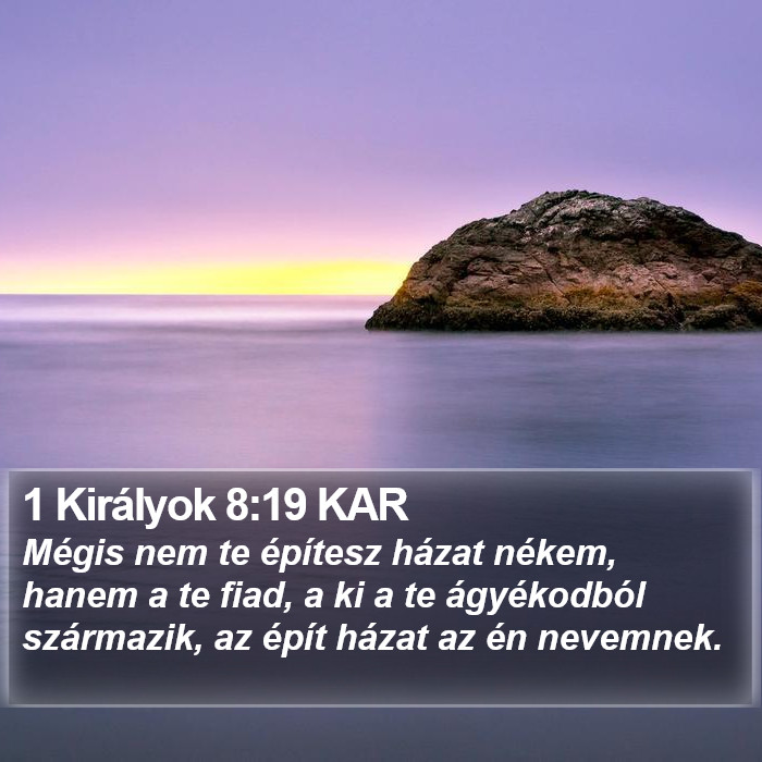 1 Királyok 8:19 KAR Bible Study