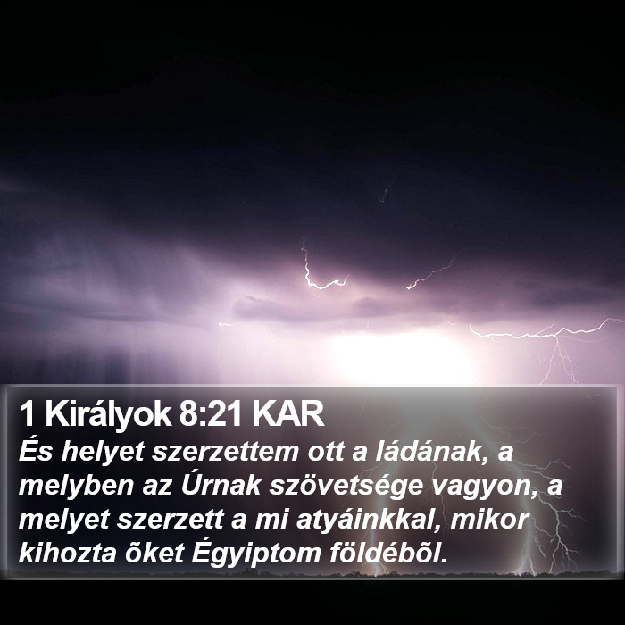 1 Királyok 8:21 KAR Bible Study